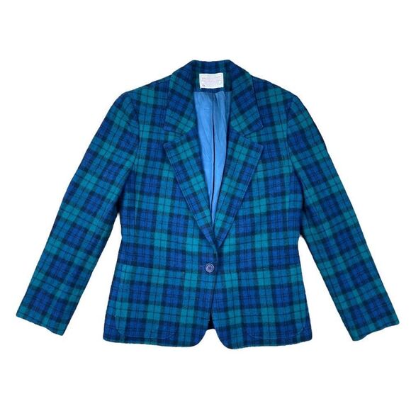 Pendleton tartan plaid wool blazer